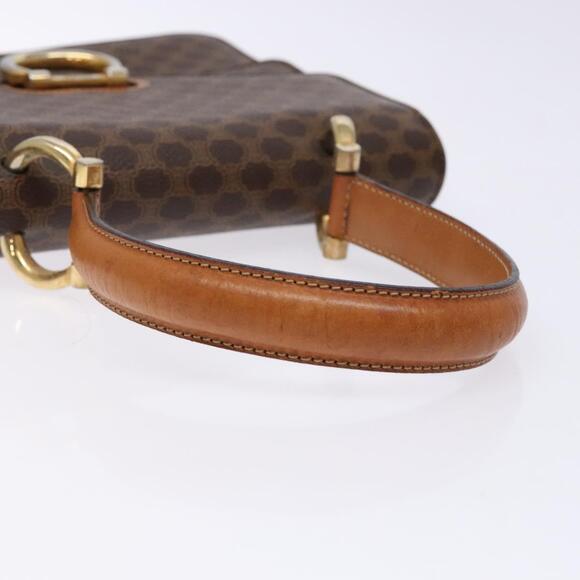 CELINE Macadam Canvas Hand Bag Pvc Leather Brown Gold - Picture 7 of 13